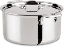 All-Clad 4508 Stainless Steel Tri-Ply Bonded Dishwasher Safe Stockpot with Lid / Cookware, Silver