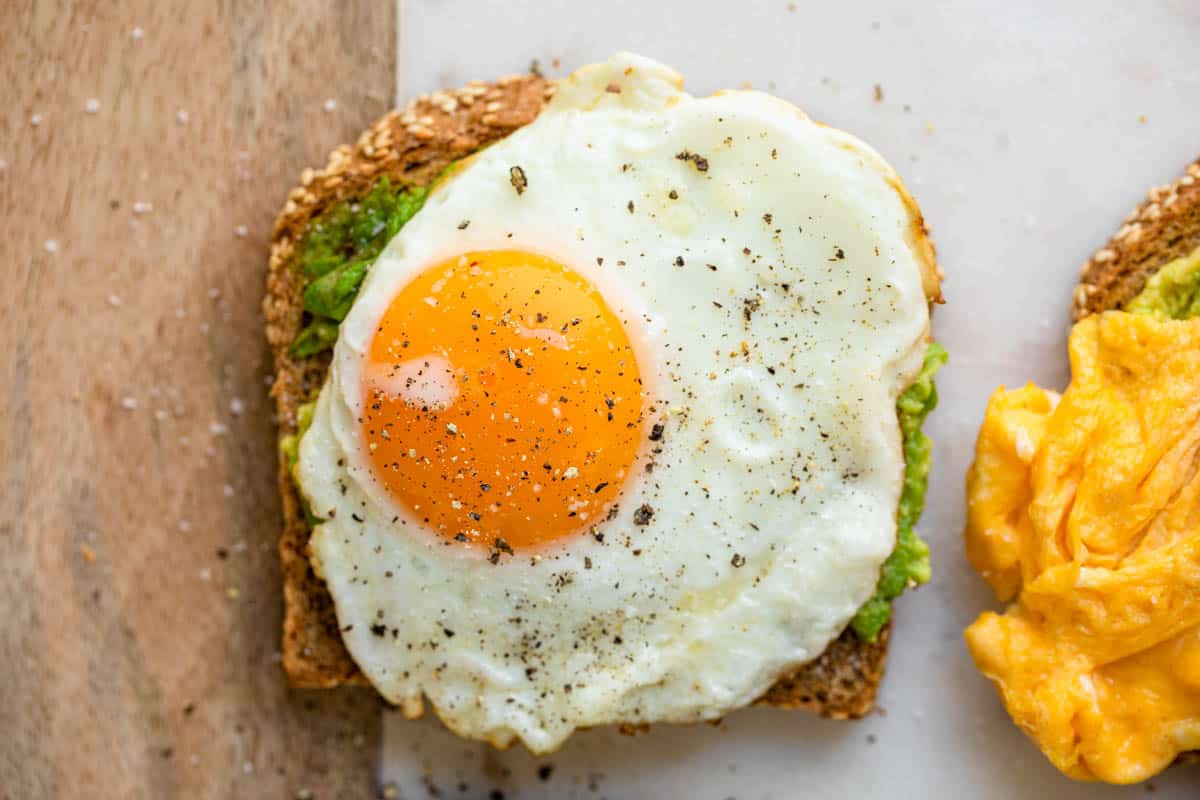 Avocado toast with fried egg