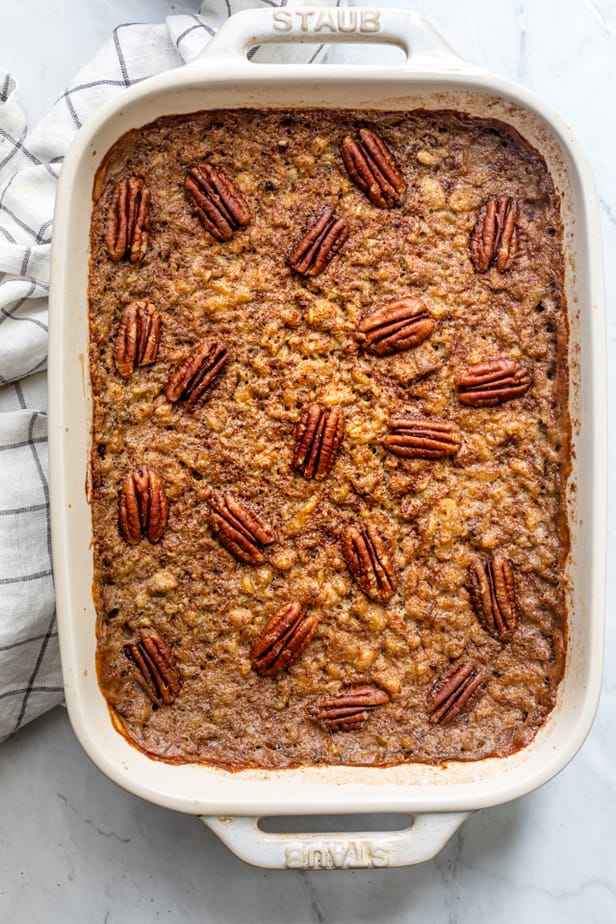 Baked steel cut oatmeal after baking