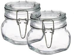 Square Clear Jars with Lids - Set of Two
