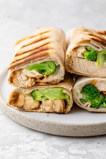 Grilled Chicken broccoli wraps with cheese