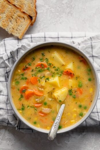 Creamy vegetable soup made with potatoes and vegetables