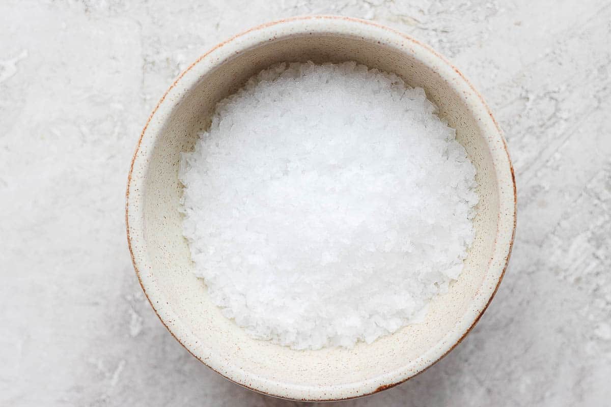 Flakey sea salt in a bowl