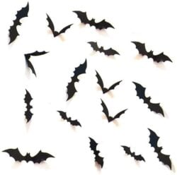 black plastic Halloween 3D Bats Decoration