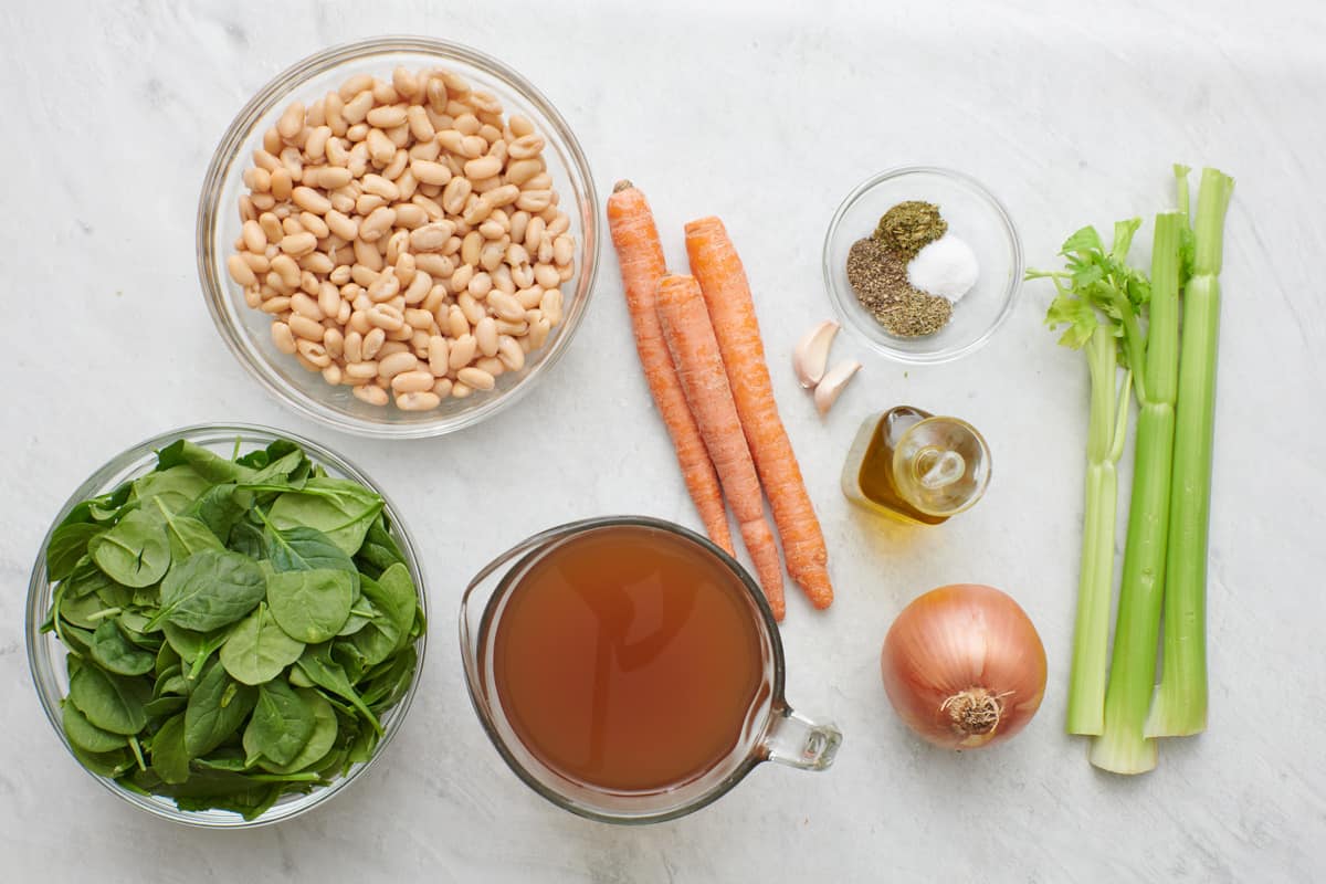 Ingredients to make the vegan soup recipe