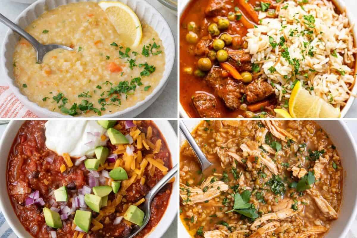 Roundup section image of collected soups, stews, and chili recipes ideas.