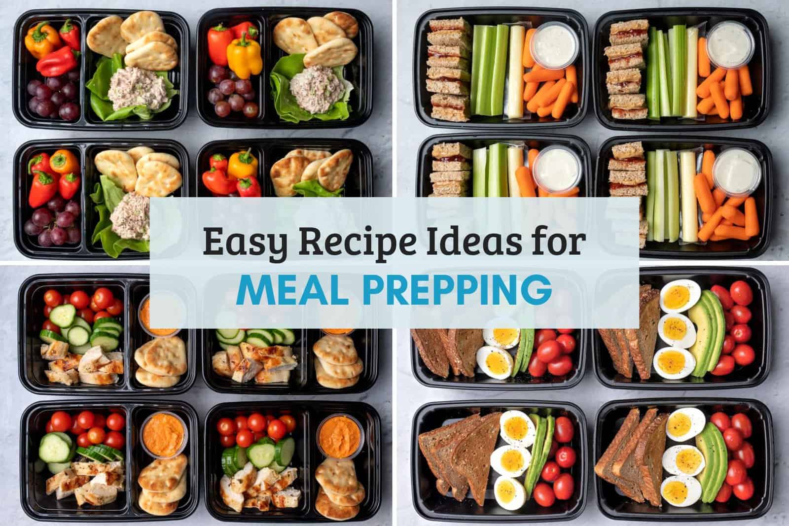 Round up of images for 10 meal prep recipes