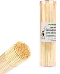 Pack of Bamboo 10 inch wooden skewers.